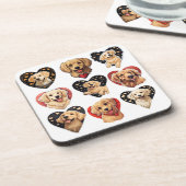 バレンタインゴールデンレトリバードッグ コースター (左側)