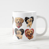 バレンタインゴールデンレトリバードッグ ジャンボコーヒーマグカップ (右)