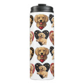 バレンタインゴールデンレトリバードッグ タンブラー (正面)