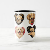 バレンタインゴールデンレトリバードッグ マグカップ (中央)