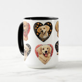 バレンタインゴールデンレトリバードッグ マグカップ (正面左)