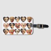 バレンタインゴールデンレトリバードッグ ラゲッジタグ (正面横)