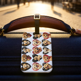 バレンタインゴールデンレトリバードッグ ラゲッジタグ