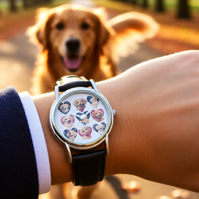 バレンタインゴールデンレトリバードッグ 腕時計 (Valentine Golden Retriever Heart Cute Dog Lover Watch)