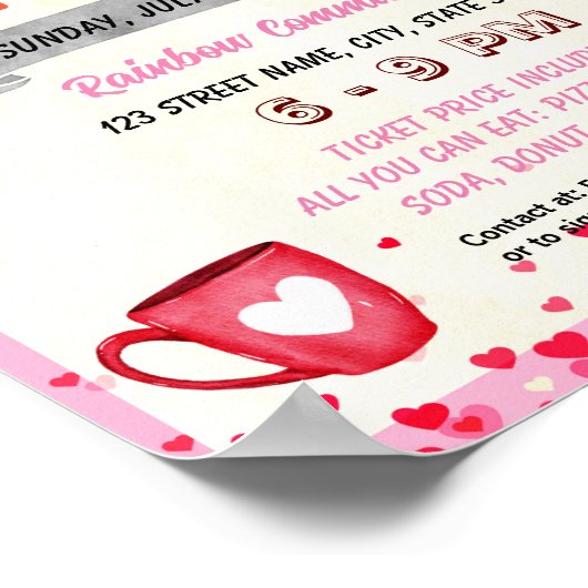 バレンタインショッピングイベントテンプレート ポスター (角)