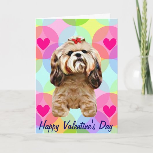 バレンタインシーズー（犬）チドッグ シーズンカード (正面)