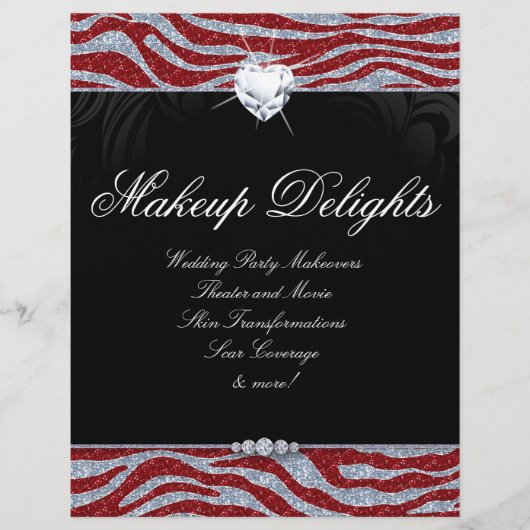 バレンタインジュエリーフライヤーヘアサロンゼブラグリッター チラシ (正面)