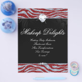 バレンタインジュエリーフライヤーヘアサロンゼブラグリッター チラシ (シングル)