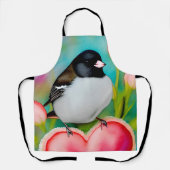 バレンタインジュンコバードウォーター色チューリップ&ハート エプロン (正面)