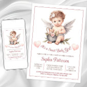 バレンタインスイートベビーガールベビーシャワー 招待状