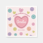 バレンタインスウィートキャンディ誕生日ペーパーナプキン スタンダードカクテルナプキン (正面)