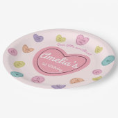 バレンタインスウィートキャンディ誕生日紙プレート ペーパープレート (アングル)