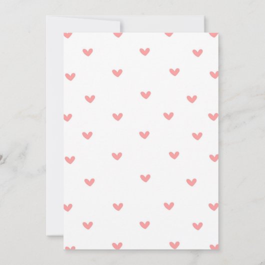 バレンタインスウィートピンクテディベア誕生日 招待状 (裏面)