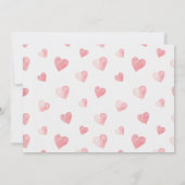 バレンタインスウィートピンクハート誕生日写真 招待状 (裏面)