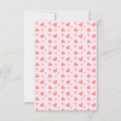 バレンタインスウィートピンクピーチハート誕生日 サンキューカード (裏面)