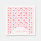 バレンタインスウィートピンクピーチハート誕生日 スタンダードカクテルナプキン (正面)