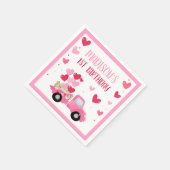 バレンタインスウィートピンク1st誕生日パーティーデコール スタンダードカクテルナプキン (角)