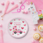 バレンタインスウィートピンク1st誕生日パーティーデコール ペーパープレート (パーティー)