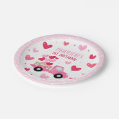 バレンタインスウィートピンク1st誕生日パーティーデコール ペーパープレート (アングル)