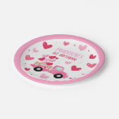 バレンタインスウィートピンク1st誕生日パーティーデコール ペーパープレート (アングル)