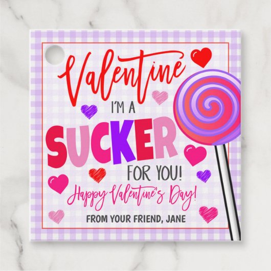 バレンタインスクカーギフトラベル フェイバータグ (正面)