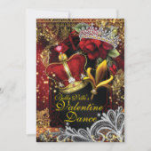 バレンタインスクールホームカミングプロムダンス 招待状 (正面)