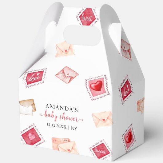 バレンタインスタンプスウィートベビーシャワー フェイバーボックス (正面)