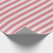 バレンタインストライプピンクの模様の冬 ラッピングペーパー (角)