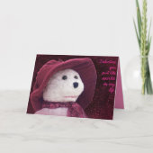 バレンタインスパークルテディベアホリデーカード シーズンカード (正面)