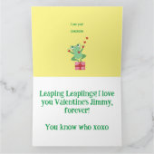 バレンタインズカエルハート花ギフトFebデザイン カード (内部)