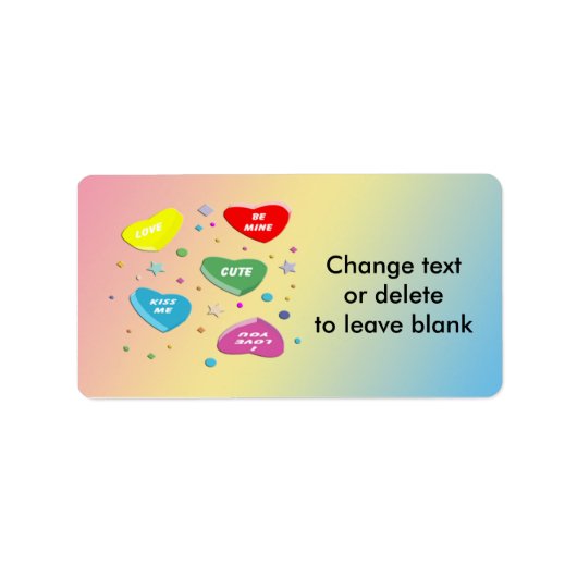 バレンタインズキャンディハート住所 シール (正面)