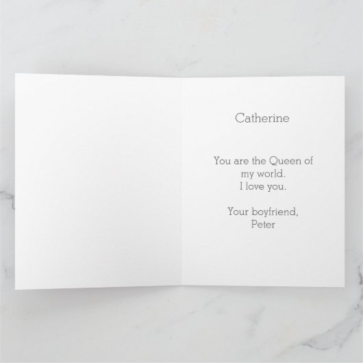 バレンタインズクイーンピンクウォーターカラー（写真付き） カード (内部)