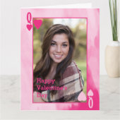 バレンタインズクイーンピンクウォーターカラー（写真付き） カード (正面)