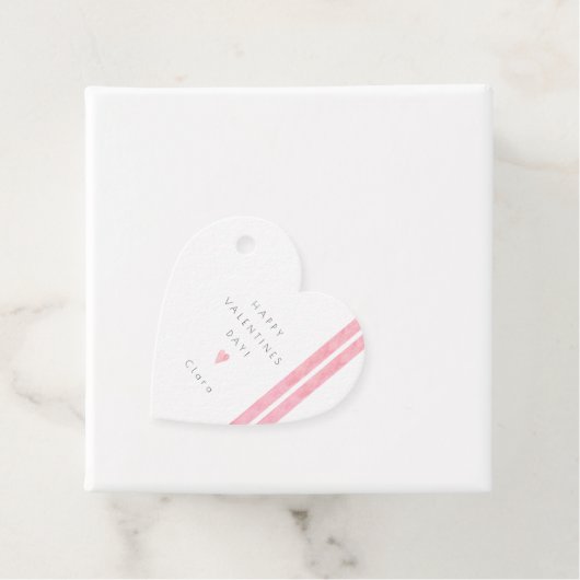 バレンタインズシンプルデイモダンハートピンク フェイバータグ (インサイチュ)