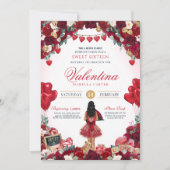バレンタインズスウィート16誕生日パーティー 招待状 (正面)