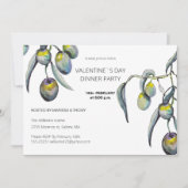 バレンタインズディナーパーティーウォーターカラーオリーブブランチ シーズンカード (正面)