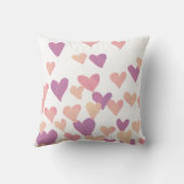 バレンタインズデイウォーターカラーハート – パステルピンク クッション (裏面)