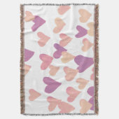 バレンタインズデイウォーターカラーハート – パステルピンク スローブランケット (正面縦)