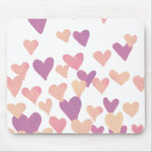 バレンタインズデイウォーターカラーハート – パステルピンク マウスパッド (正面)