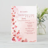 バレンタインズデイウォーターカラーパーティの招待状 招待状 (スタンド正面)