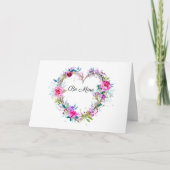 バレンタインズデイウォーターカラーフラワーリース シーズンカード (正面)