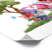 バレンタインズデイウォーターカラー格言カップル ポスター (角)