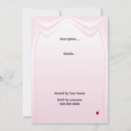 バレンタインズデイカップケーキパーティの招待状 招待状 (裏面)