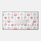 バレンタインズデイキャッツ デスクマット (キーボード&マウス)