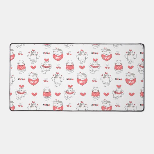バレンタインズデイキャッツ デスクマット (正面)