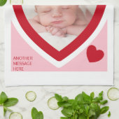 バレンタインズデイキャンディハートボックスカスタム写真 キッチンタオル (折り畳み)