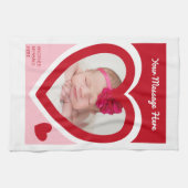 バレンタインズデイキャンディハートボックスカスタム写真 キッチンタオル (横)