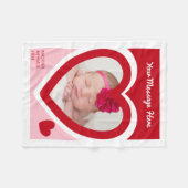 バレンタインズデイキャンディハートボックスカスタム写真 フリースブランケット (正面(横))