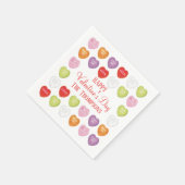 バレンタインズデイキュートハートお洒落スウィート スタンダードカクテルナプキン (角)