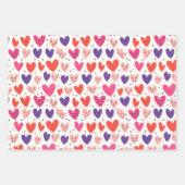 バレンタインズデイスカンジナビアハート ラッピングペーパーシート (正面3)